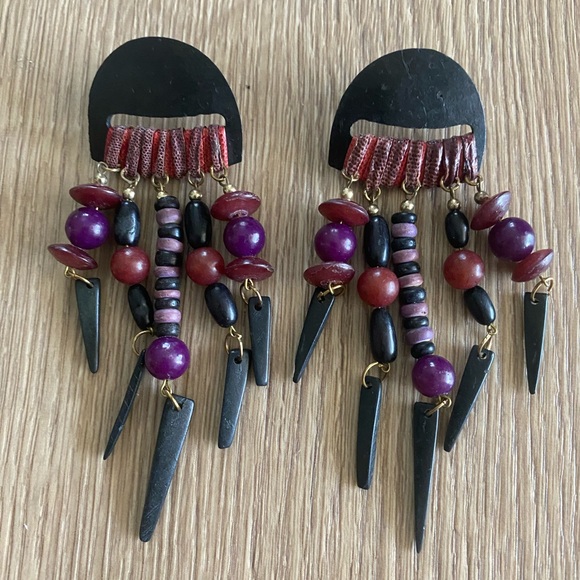 Boho statement earrings 2 pairs - Picture 3 of 4